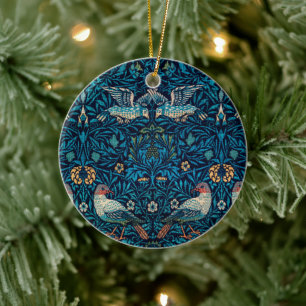 Weihnachten im Vintage-Stil, William Morris Keramik Ornament