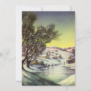 Weihnachten im Vintage-Stil, zugefrorener See mit 
