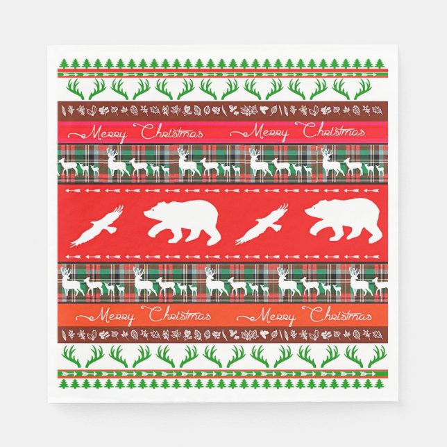 Weihnachten im Wald Serviette (Vorderseite)