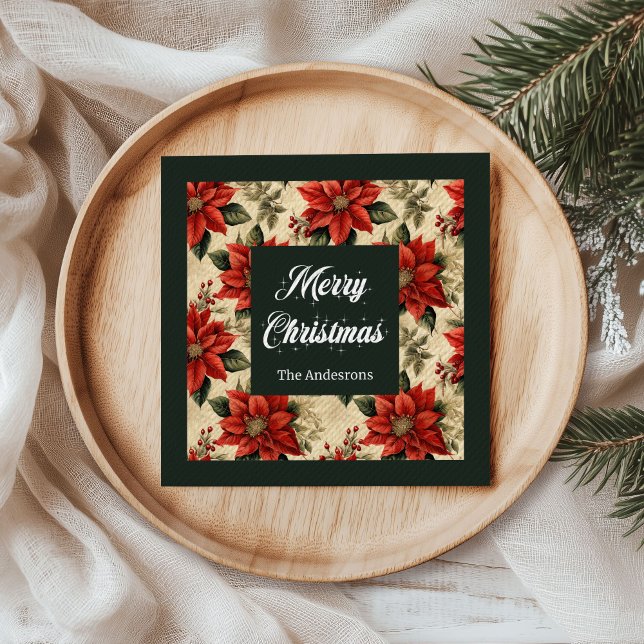 Weihnachten im Wasser Napkins Personalisierte Touc Serviette (Watercolor Christmas Napkins Personalized Touch)