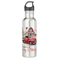 Weihnachten im Wasser Vintager Lkw und Stall