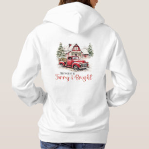 Weihnachten im Wasser Vintager Lkw und Stall Hoodie