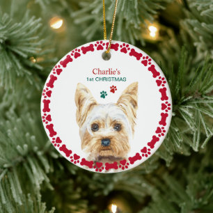 Weihnachten im Wasser Yorkie Personalisierte Ornam Keramik Ornament