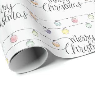 Weihnachten im Wasserfarben Lichter Frohe Weihnach Geschenkpapier