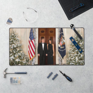 Weihnachten im Weißen Haus Donald Trump & Melania Schreibtischunterlage
