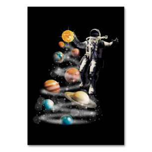 Weihnachten im Weltraumsolarsystem Astronaut Invit Tischnummer