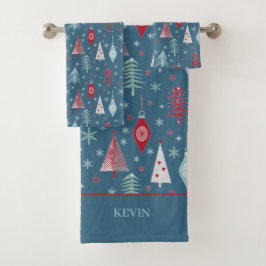 Weihnachten im Winter. Badhandtuch Set