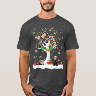 Weihnachten im Winter Baum Ferret Lover Pajam T-Shirt