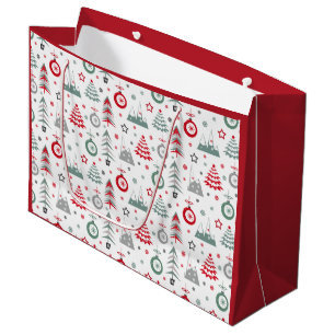 Weihnachten im Winter. Große Geschenktasche Geschenktüte