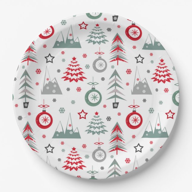 Weihnachten im Winter. Pappteller (Vorderseite)