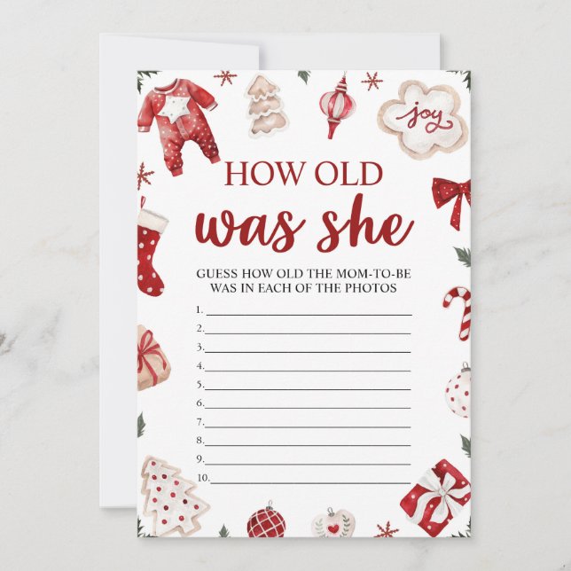 Weihnachten im Winter wie alt war ihr Baby Duschsp Einladung (Vorderseite)