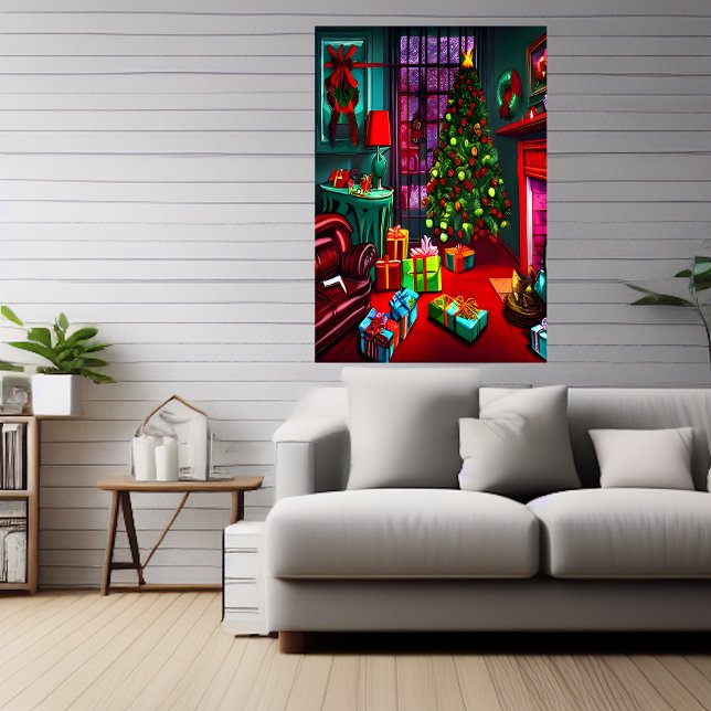 Weihnachten im Wohnzimmer | AI Art Poster (Von Creator hochgeladen)