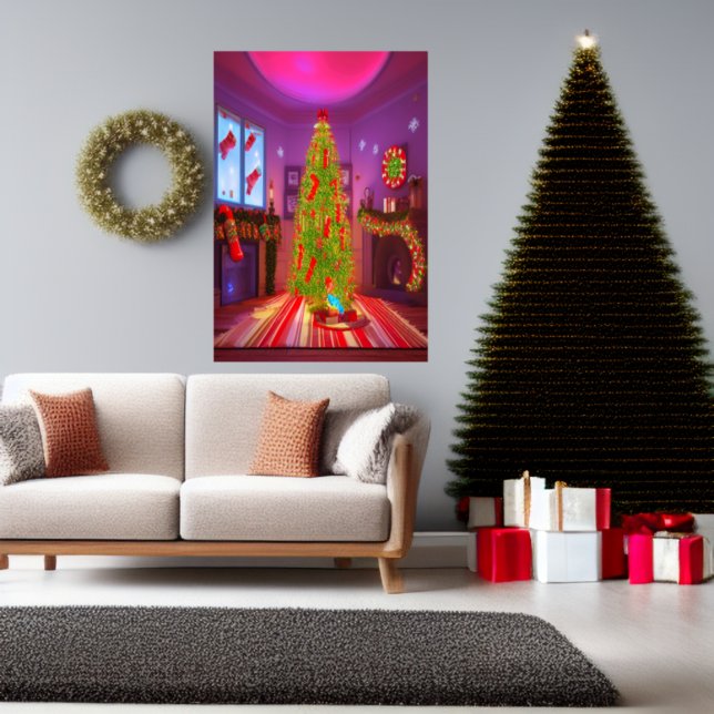 Weihnachten im Wohnzimmer | AI Art Poster (Von Creator hochgeladen)