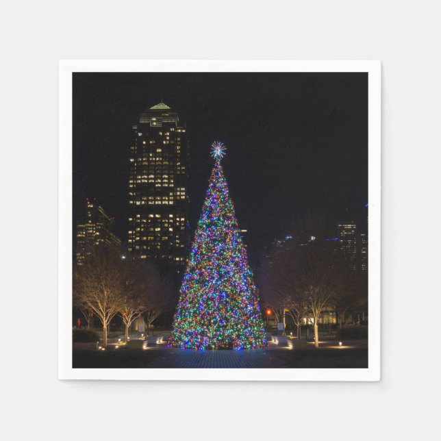 Weihnachten im Zentrum von Dallas Serviette (Vorderseite)