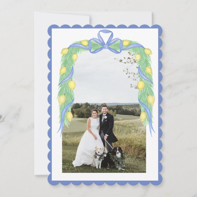 Weihnachten in Aquarellen Blau Grandmillennial (Vorderseite)