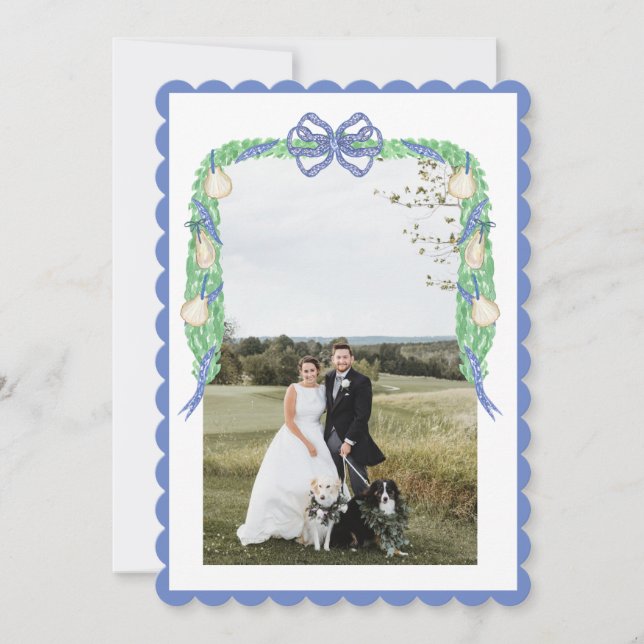 Weihnachten in Aquarellen Blau Grandmillennial (Vorderseite)