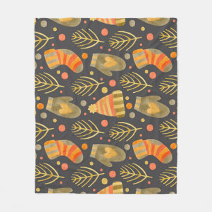 Weihnachten in Aquarellen: Feierliches nahtloses M Fleecedecke