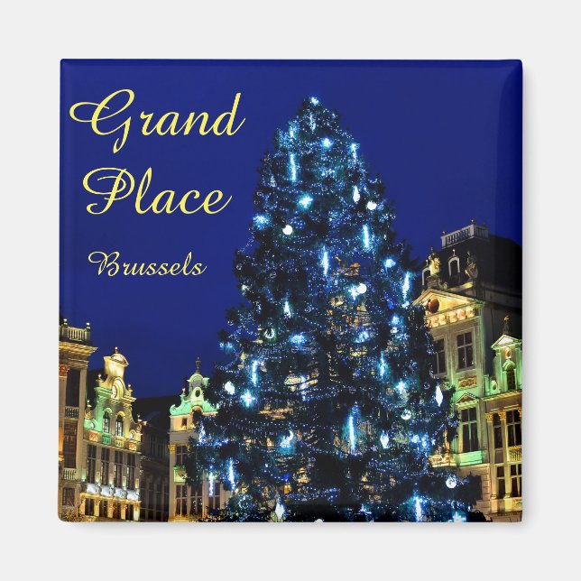 Weihnachten in Brüssel, Belgien Magnet (Vorne)