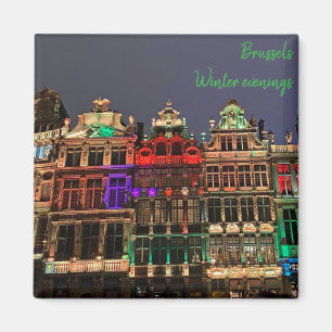 Weihnachten in Brüssel, Belgien Magnet