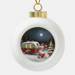 Weihnachten in Chihuahua Keramik Kugel-Ornament