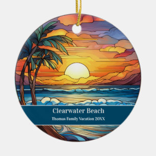 Weihnachten in Clearwater Beach Keramik Ornament