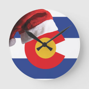 Weihnachten in Colorado Runde Wanduhr