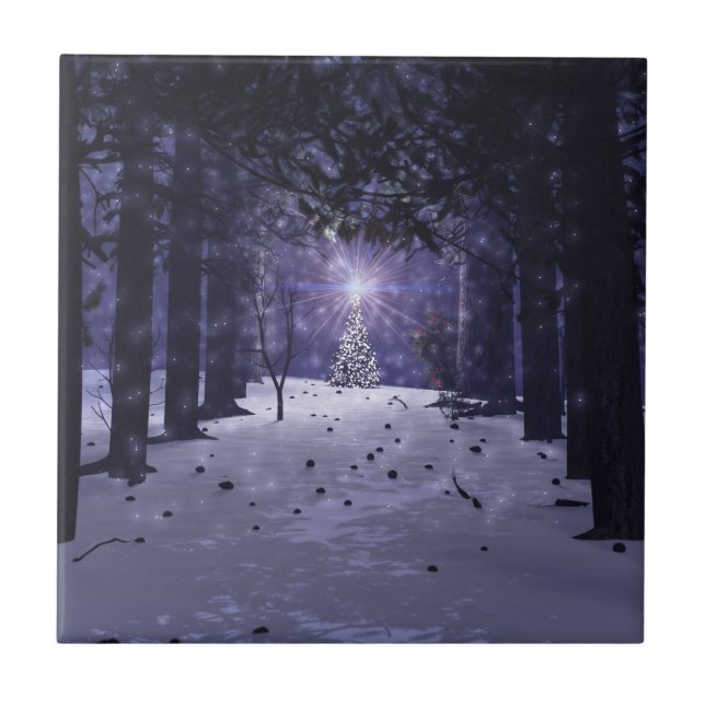 Weihnachten in den Kiefern Dekorative Tile / Trive Fliese (Vorderseite)