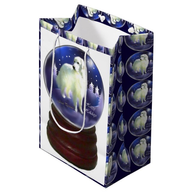 Weihnachten in den Pyrenäen Mittlere Geschenktüte (Vorderseite Schrägansicht)