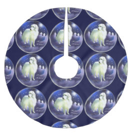 Weihnachten in den Pyrenäen Polyester Weihnachtsbaumdecke