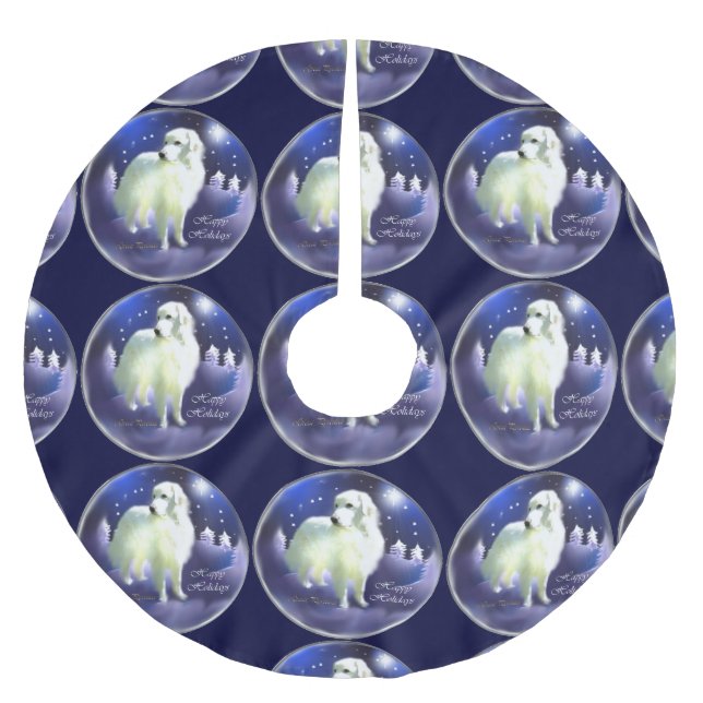 Weihnachten in den Pyrenäen Polyester Weihnachtsbaumdecke (Vorderseite)