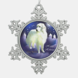 Weihnachten in den Pyrenäen Schneeflocken Zinn-Ornament