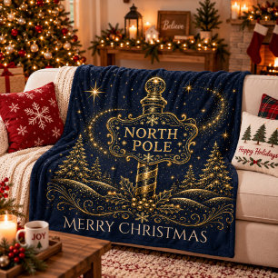 Weihnachten in den Sternen Nordpol Fleecedecke