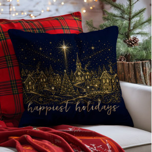 Weihnachten in den Sternen Weihnachtsdorf Kissen