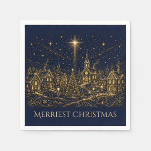 Weihnachten in den Sternen Weihnachtsdorf Serviette