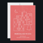 Weihnachten in der City Holiday Card - Rot<br><div class="desc">Moderne Urlaubskarte mit minimalistischer Darstellung. Ideal für Firmen und Stadtbewohner gleichermaßen!</div>