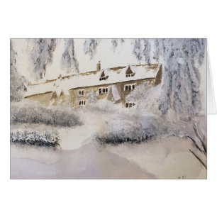 WEIHNACHTEN IN DER COTSWOLDS Vorlagen-Wasserfarbe