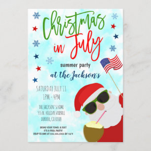 Weihnachten in der Juli-Party Einladung