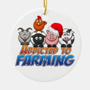 Weihnachten in der Landwirtschaft Keramikornament