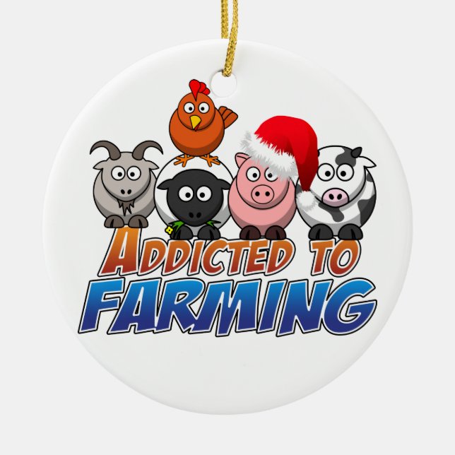 Weihnachten in der Landwirtschaft Keramikornament (Vorne)