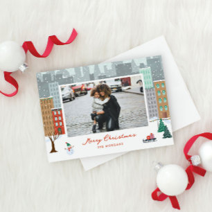Weihnachten in der Stadt Flat Holiday Card