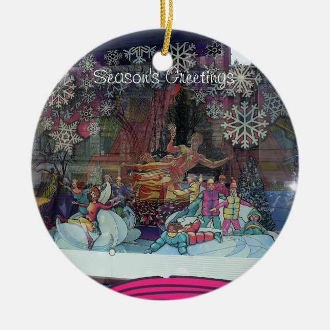 Weihnachten in der Stadt Keramik Ornament (Vorne)