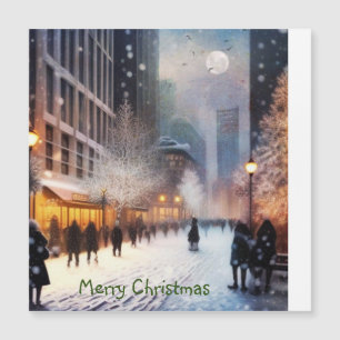 Weihnachten in der Stadt Magnetkarte