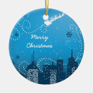 Weihnachten in der Stadt Zollschmuck Keramik Ornament