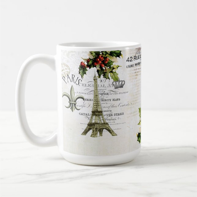 Weihnachten in der Turm-Kaffee-Tasse Paris Eiffel Tasse (Links)
