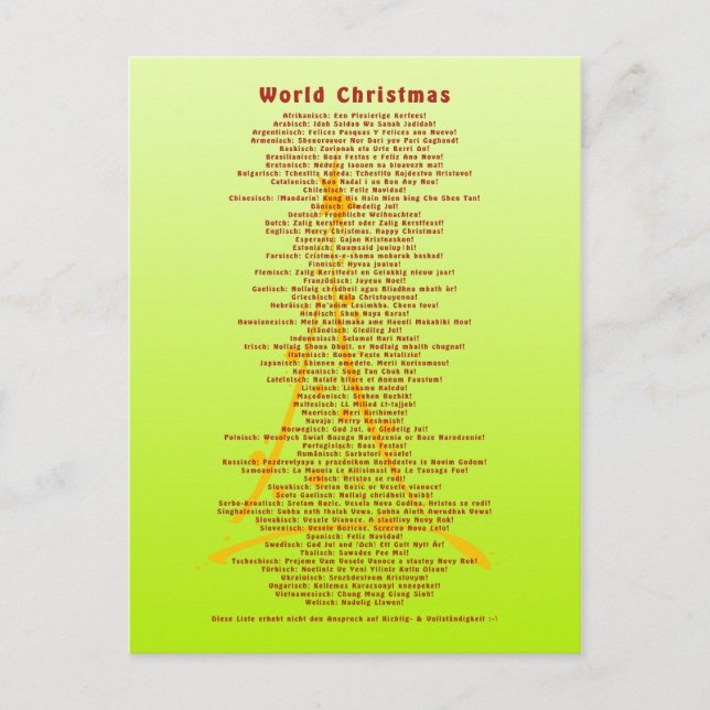 Weihnachten in der Welt (Vorderseite)