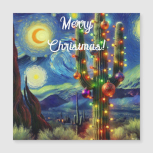 Weihnachten in der Wüste Saguaro Cactus Magnet