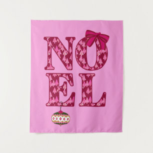 WEIHNACHTEN in einem Burgunder Weihnachtsbaummuste Wandteppich