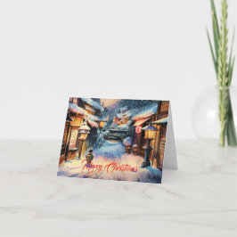 Weihnachten in einem verschneiten japanischen Dorf