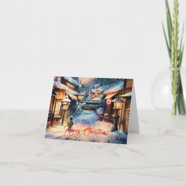 Weihnachten in einem verschneiten japanischen Dorf (Vorderseite)