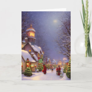 Weihnachten in einer schneebedeckten Nacht Leere G Karte